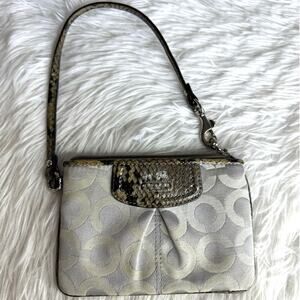 COACH Signature Animal Print Canvas Wristlet